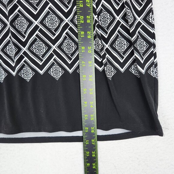 WHBM Dress Womens 6 Black White Geometric Print Sleeveless Casual V Neck - Picture 7 of 11